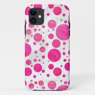 Pink Passion Polka Dot Pattern iPhone 11 Case