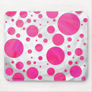 Pink Passion Polka Dot Pattern Mouse Mat