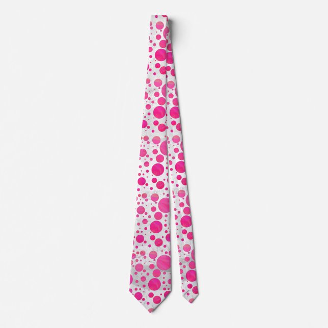 Pink Passion Polka Dot Pattern Tie (Front)
