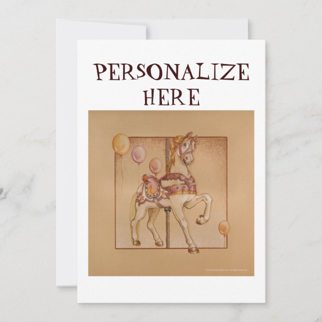PINK PASSION PONY CAROUSEL INVITATION (Front)