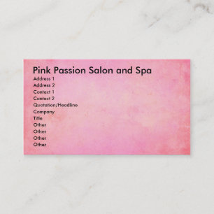 Pink Passion Salon and Spa Business Card