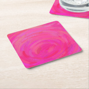 Pink Passion Square Paper Coaster