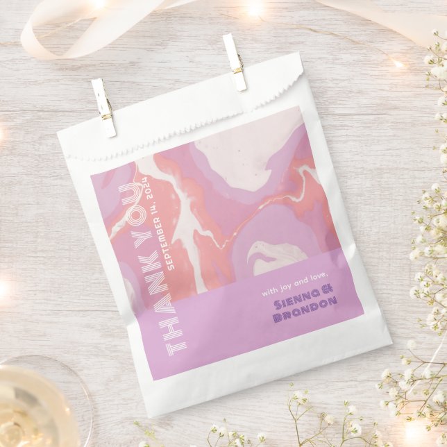 Pink Pastel Abstract Art Wedding Favour Bag (Clipped)