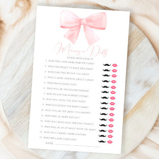 Pink Pastel Bow Mummy Or Daddy Guess Who Game