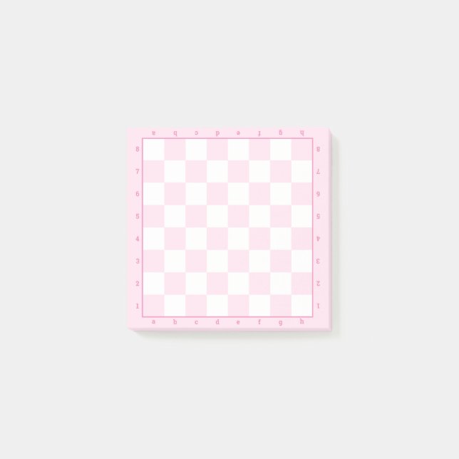 Pink Pastel Chess Board template Post-it Notes (Front)
