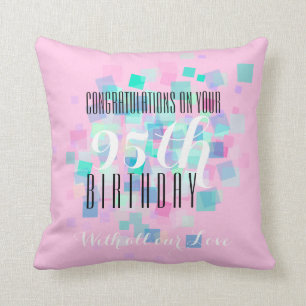 Pink Pastel Colours 95th Birthday Custom Pillow
