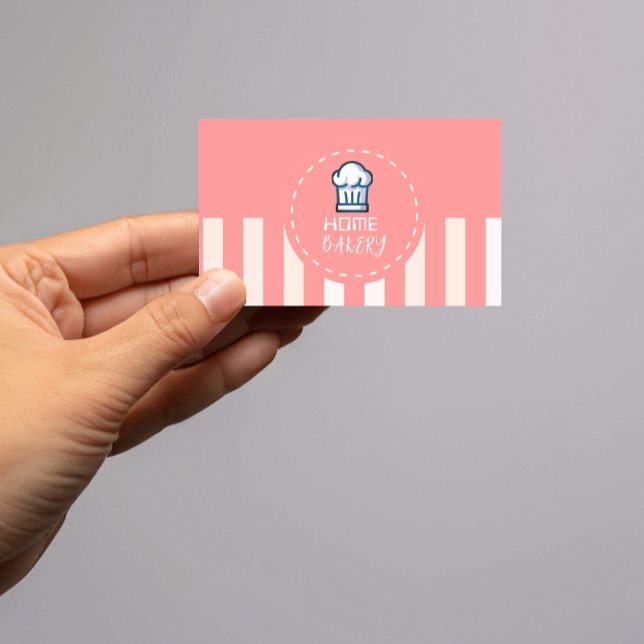 Pink Pastel Cute Simple Home Bakery Logo Business Card (Pink Pastel Cute Simple Home Bakery Logo Business Card
)