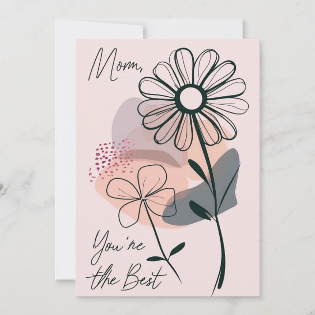 Pink Pastel Floral Mothers Day Card (Front)