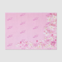 Pink Pastel Floral Petal Personalised Tissue Paper