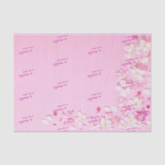 Pink Pastel Floral Petal Personalised Tissue Paper