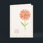 Pink pastel floral watercolor birthday script card<br><div class="desc">Simple watercolor birthday card. Blank on inside.</div>