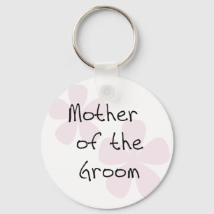 Pink Pastel Flowers Mother of Groom Key Ring