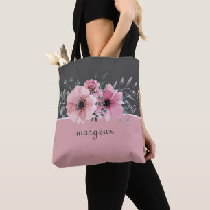 Pink Pastel Flowers Tote Bag