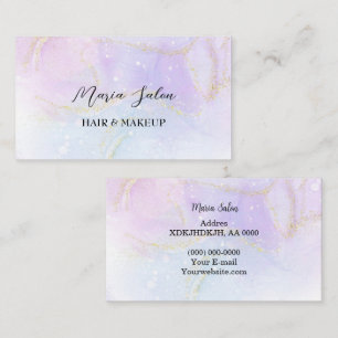 Pink pastel glitter gold  watercolor Business Card