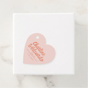 Pink Pastel Handwriting Retro Wedding Thank you Favour Tags