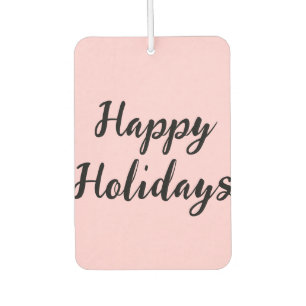 Pink pastel happy holidays Christmas simple stylis Car Air Freshener