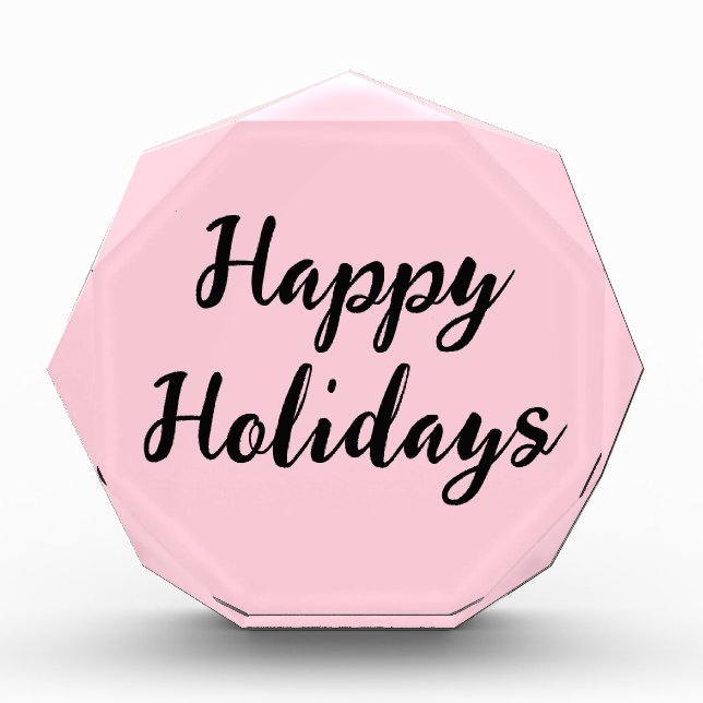 Pink pastel happy holidays Christmas simple stylis Photo Block (Front)