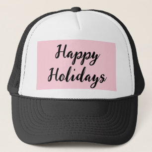 Pink pastel happy holidays Christmas simple stylis Trucker Hat
