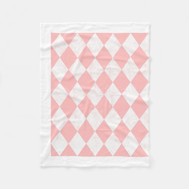 Pink Pastel Harlequin Diamond Seamless Pattern Fle Fleece Blanket (Front)