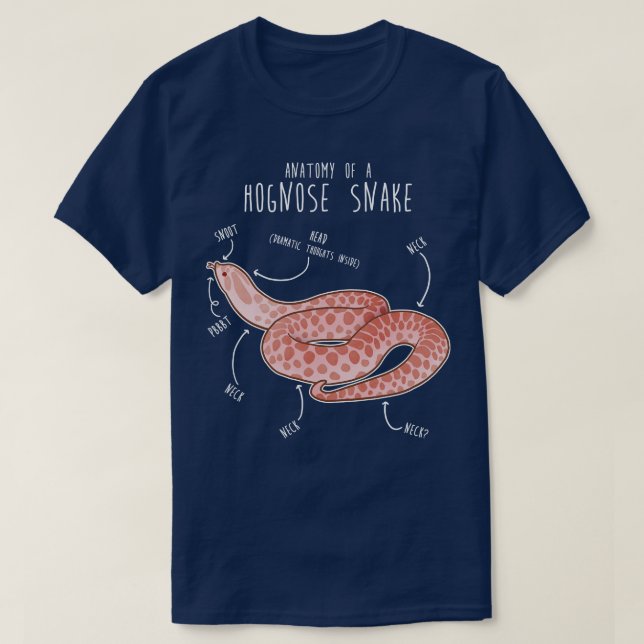 Pink Pastel Hognose Snake Anatomy T-Shirt (Design Front)