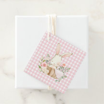 Pink Pastel Houndstooth Bunny Rabbit