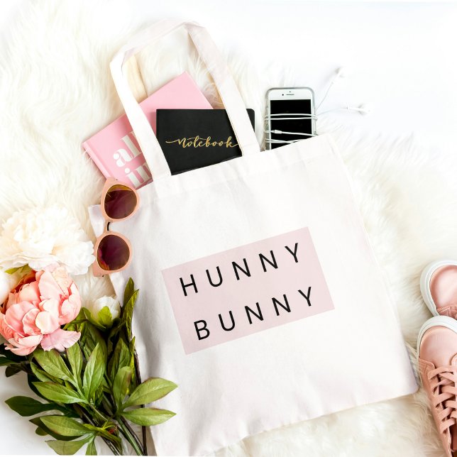 Pink Pastel "Hunny Bunny" Cute Easter  Tote Bag (Creator Uploaded)