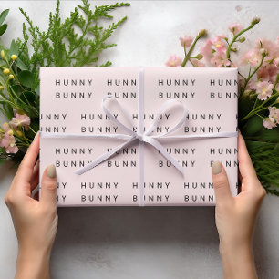 Pink Pastel "Hunny Bunny" Easter  Wrapping Paper