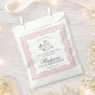 Pink Pastel Little Boo Ghost Birthday Dessert Favour Bags