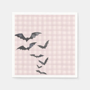 Pink Pastel Little Boo Ghost Birthday Dessert Napkin