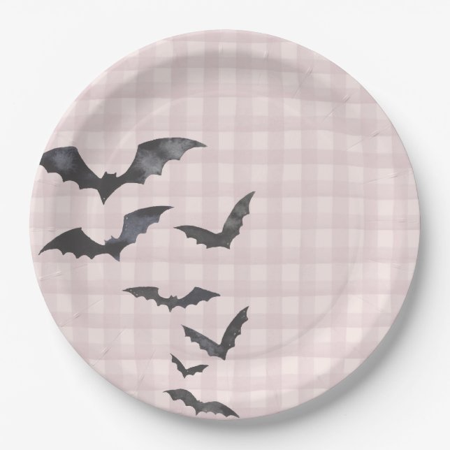 Pink Pastel Little Boo Ghost Birthday Dessert Paper Plate (Front)