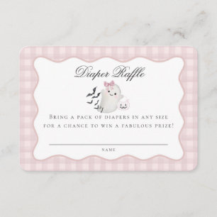Pink Pastel Little Boo Ghost Diaper Raffle Insert