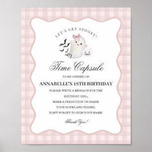 Pink Pastel Little Boo Ghost Time Capsule Game Poster