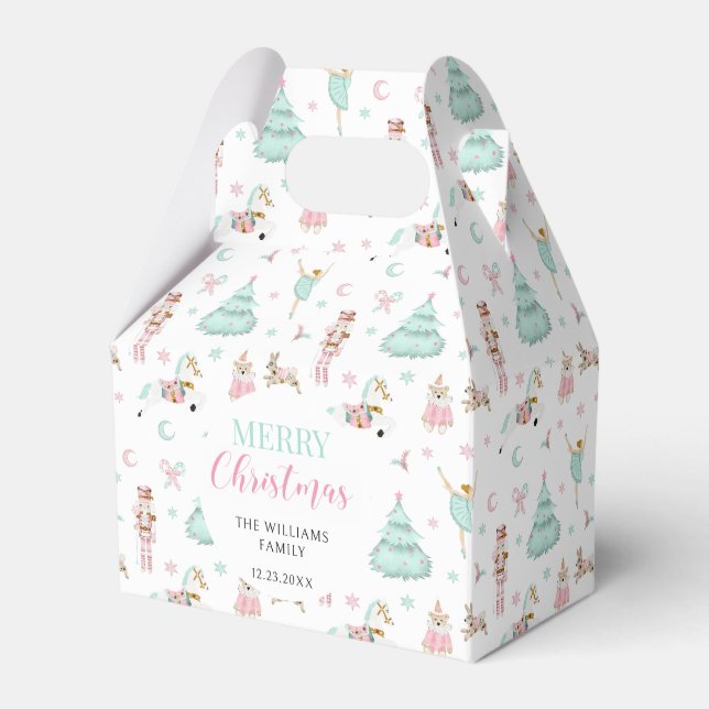 Pink pastel nutcracker Christmas candy favour boxe Favour Box (Front Side)