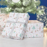 Pink pastel nutcracker Christmas wrapping paper<br><div class="desc">Pink teal pastel watercolor nutcracker Christmas gift wrapping paper.</div>