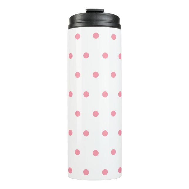 Pink Pastel Polka Dots Thermal Tumbler (Front)