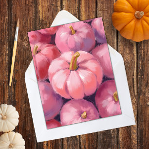 Pink Pastel Pumpkins Halloween Holiday Card