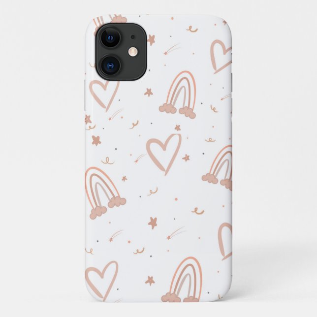 Pink Pastel Rainbow phone case iPhone 11 (Back)