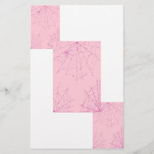 Pink Pastel Spider Web Stationery