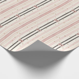 Pink Pastel Striped Baby Shower  Wrapping Paper