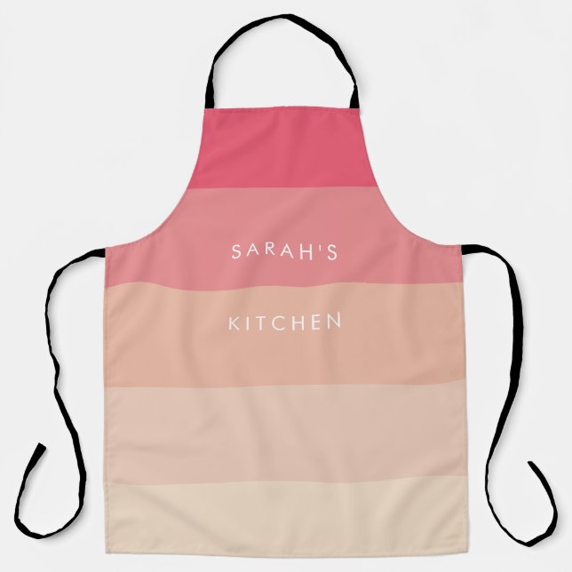 Pink pastel stripes apron (Front)