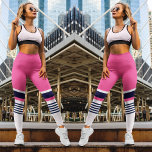 Pink Pastel Stripes Leggings<br><div class="desc">Pink blue pastel striped pattern</div>