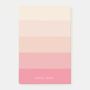 Pink pastel stripes post-it notes