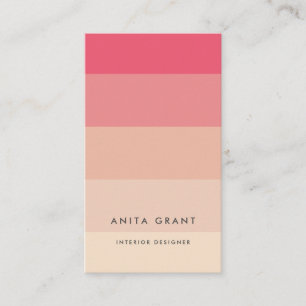 Pink pastel stripes vertical business card