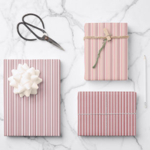Pink Pastel Stripes Wrapping Paper Sheets