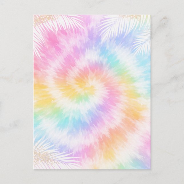 Pink Pastel Tie Dye Girly Chic                     Postcard (Front)