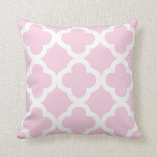 Pink Pastel Trendy Clover Pattern Cushion