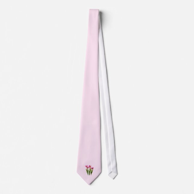 Pink Pastel Tulips Tie (Front)