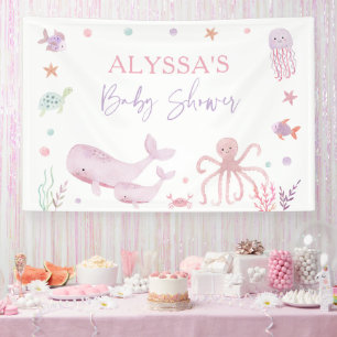Pink Pastel Under the Sea Baby Shower Banner