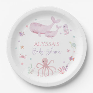 Pink Pastel Under the Sea Baby Shower Paper Plate
