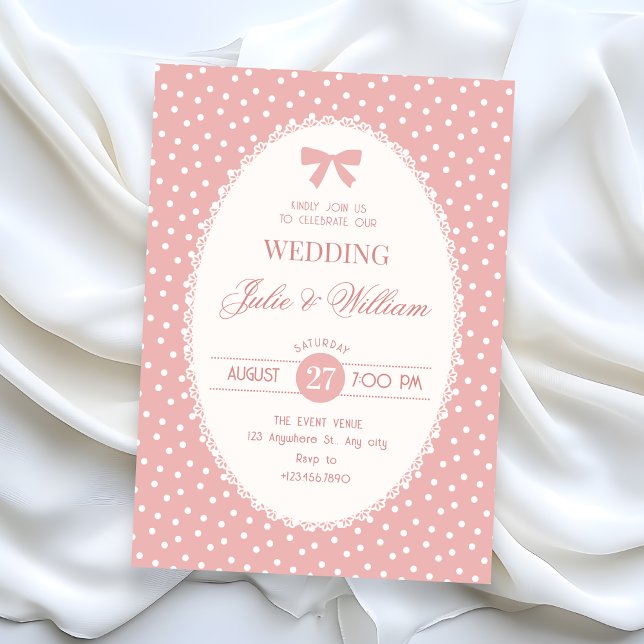 Pink pastel vintage wedding invitation (Creator Uploaded)
